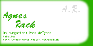 agnes rack business card